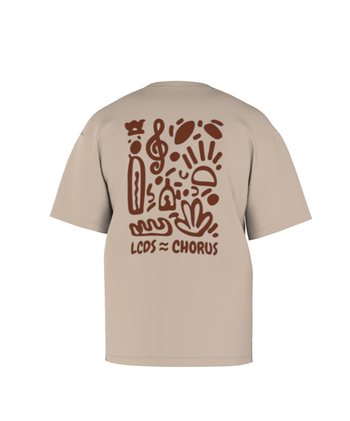 Arrière du T-shirt oversize Chorus-graphics beige